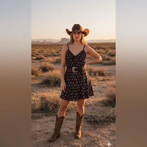 Ideology Women’s floral  dress size large black spaghetti adjustable straps